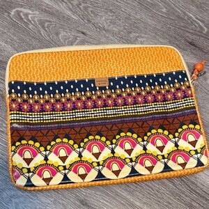 Fossil Printed Laptop Sleeve in Orange, Navy & Pink